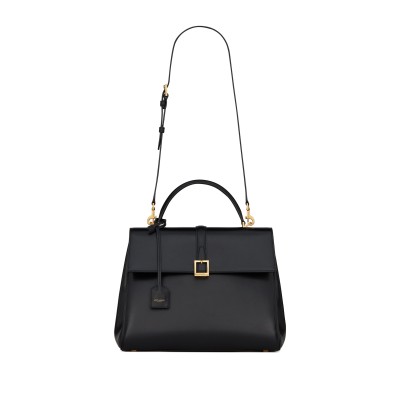 YSL LE FERMOIR TOP HANDLE BAG IN SHINY LEATHER 6749882ZA0W1000 (30*22*12cm)